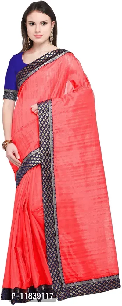 Beautiful Art Silk Saree with Blouse Piece-thumb0