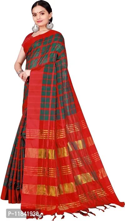 Beautiful Cotton Silk Saree with Blouse piece-thumb3