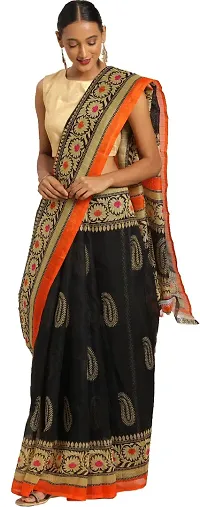 Glamorous Art Silk Saree with Blouse piece 