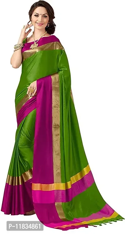 Beautiful Cotton Silk Saree with Blouse Piece