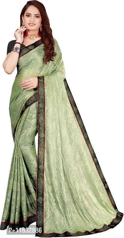 Beautiful Lycra Saree with Blouse Piece-thumb0