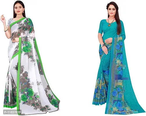 Beautiful Georgette Saree with Blouse Piece Pack Of 2