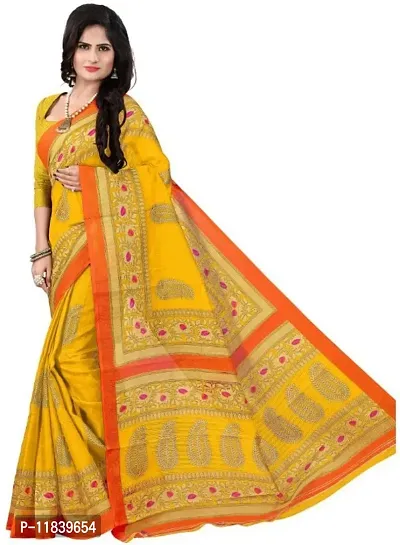 Beautiful Art Silk Saree with Blouse piece-thumb0