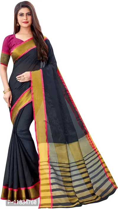 Beautiful Art Silk Saree with Blouse Piece-thumb0