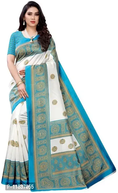 Beautiful Art Silk Saree with Blouse Piece-thumb0