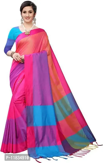 Beautiful Cotton Silk Saree with Blouse Piece-thumb0