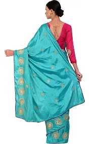 Beautiful Silk Blend Saree with Blouse Piece-thumb1