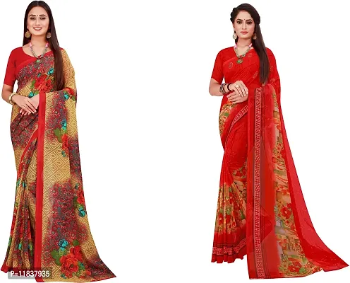 Beautiful Georgette Saree with Blouse Piece Pack Of 2