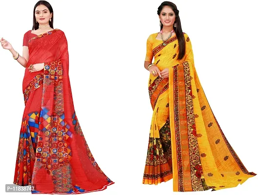 Beautiful Georgette Saree with Blouse Piece Pack Of 2