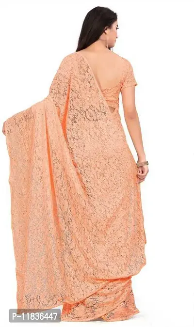 Beautiful Net Saree with Blouse Piece-thumb2