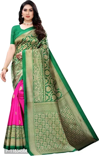 Beautiful Cotton Silk Saree with Blouse Piece-thumb0