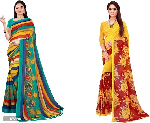 Beautiful Georgette Saree With Blouse Piece Pack Of 2-thumb0