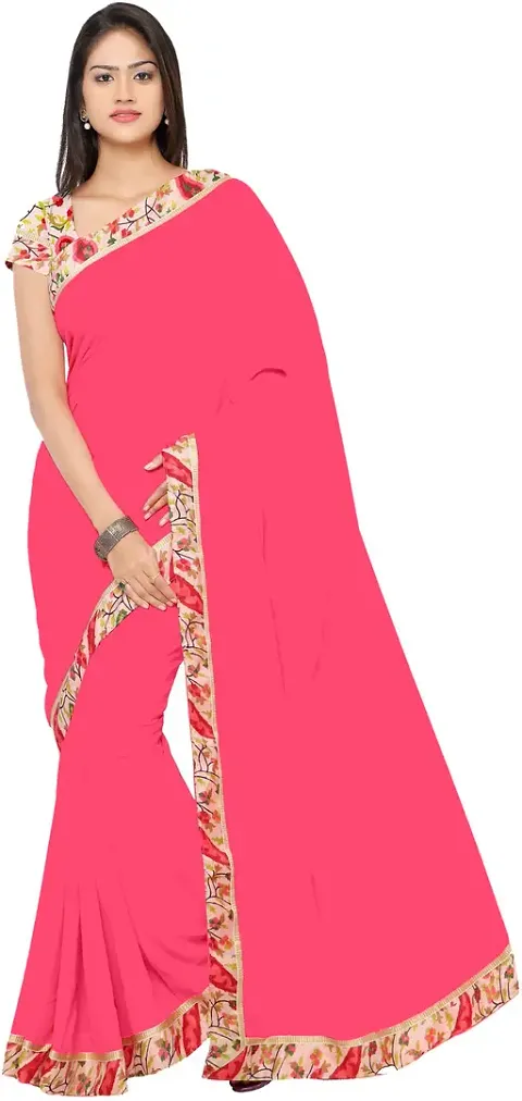 Glamorous Georgette Saree with Blouse piece 