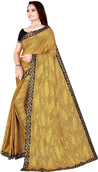 Beautiful Lycra Saree with Blouse Piece-thumb1