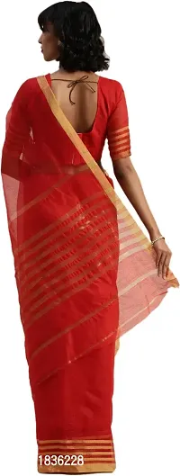 Beautiful Cotton Blend Saree with Blouse Piece-thumb2