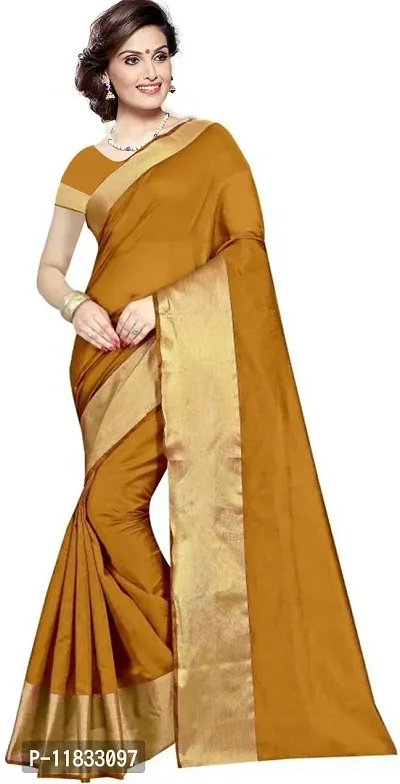 Beautiful Cotton Silk Saree with Blouse Piece-thumb0