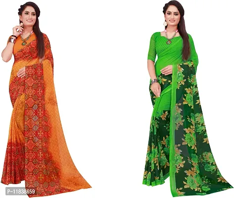 Beautiful Georgette Saree with Blouse Piece Pack Of 2