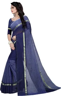 Beautiful Cotton Blend Saree with Blouse Piece-thumb1