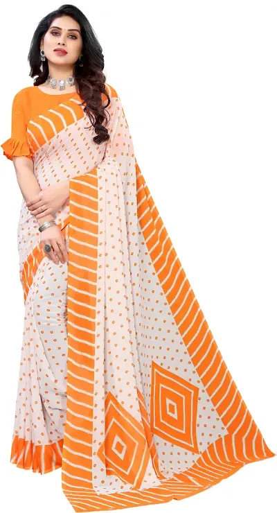 Stylish Fancy Georgette Saree With Blouse Piece For Women