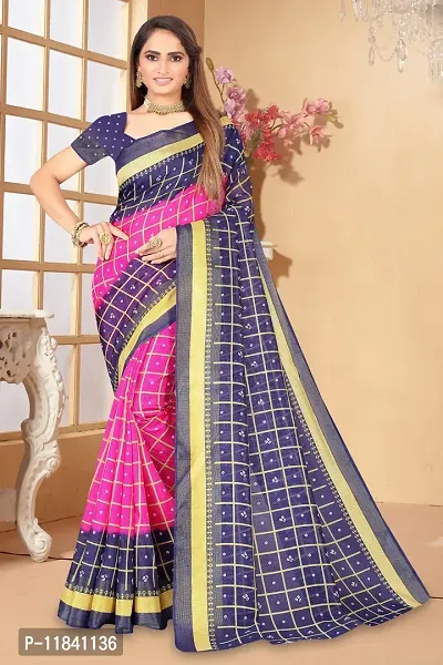 Beautiful Art Silk Saree with Blouse piece-thumb0