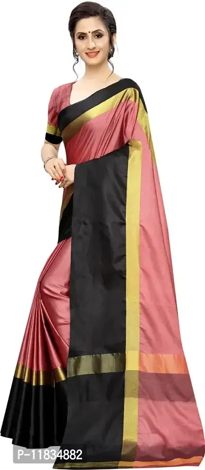 Beautiful Cotton Silk Saree with Blouse Piece-thumb2