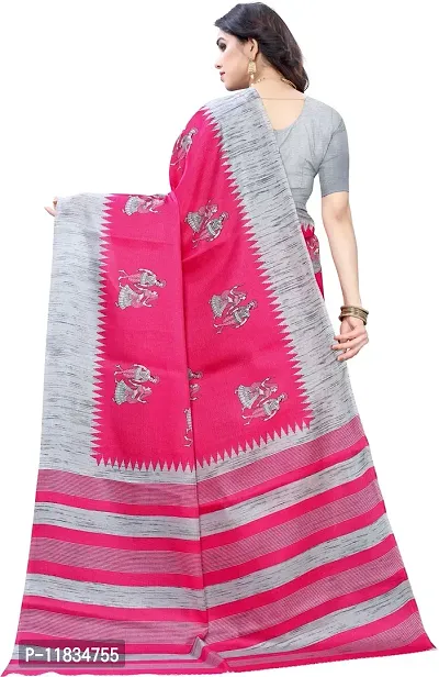 Beautiful Cotton Silk Saree with Blouse Piece-thumb2