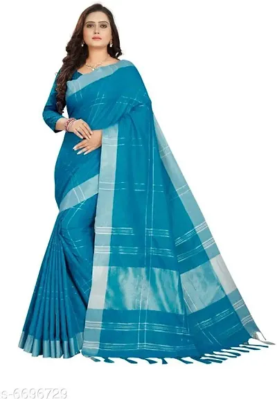 Classic Blend Checked Saree with Blouse piece