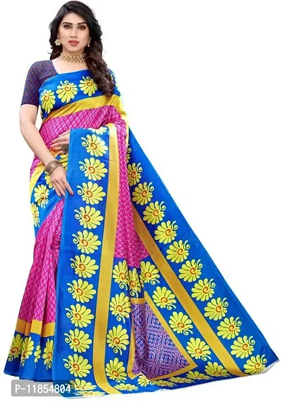 Beautiful Art Silk Saree with Blouse piece-thumb0