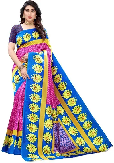 Alluring Art Silk Saree with Blouse piece 