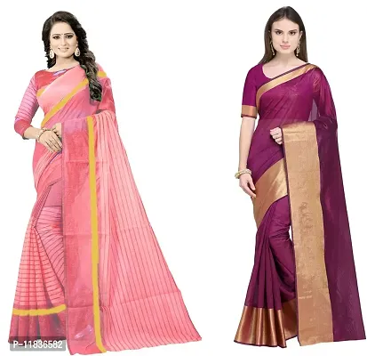 Beautiful Georgette Saree with Blouse Piece Pack Of 2-thumb0