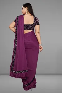 Beautiful Lycra Saree with Blouse Piece-thumb1