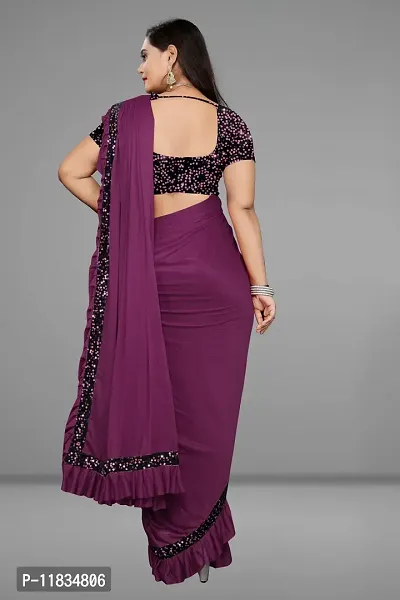 Beautiful Lycra Saree with Blouse Piece-thumb2