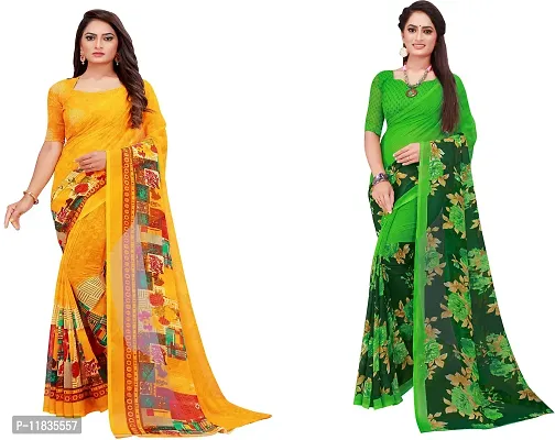 Beautiful Georgette Saree with Blouse Piece Pack Of 2