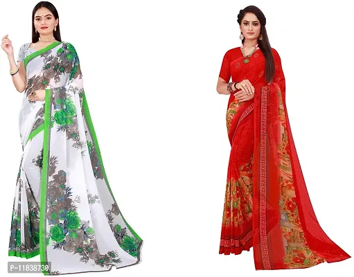 Beautiful Georgette Saree with Blouse Piece Pack Of 2