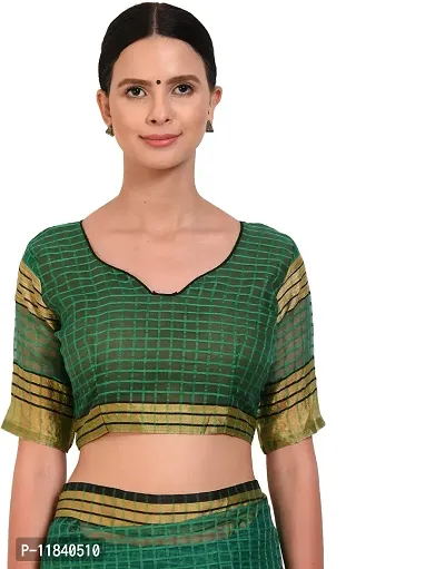 Beautiful Cotton Blend Saree with Blouse piece-thumb4