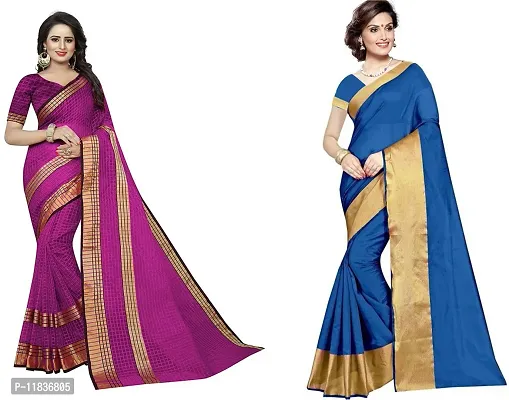 Beautiful Georgette Saree with Blouse Piece Pack Of 2-thumb0