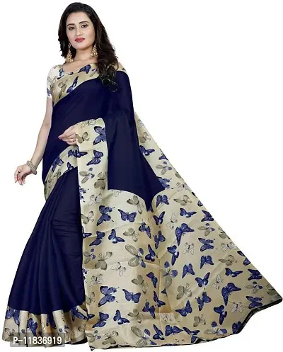 Beautiful Art Silk Saree with Blouse Piece-thumb0