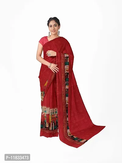 Beautiful Georgette Saree with Blouse Piece-thumb0