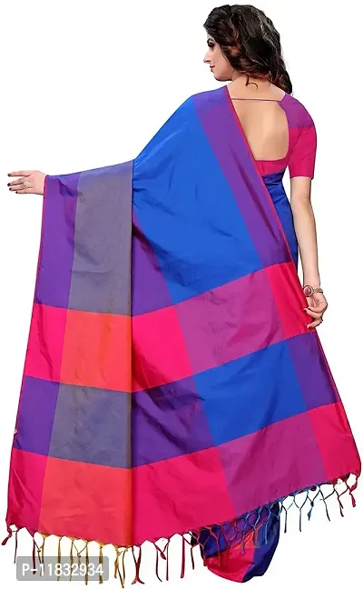 Beautiful Cotton Silk Saree with Blouse Piece-thumb2