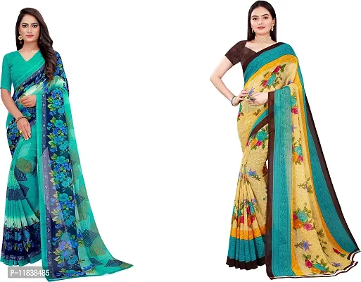 Beautiful Georgette Saree with Blouse Piece Pack Of 2