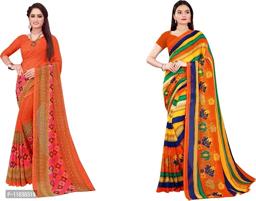 Beautiful Georgette Saree with Blouse Piece Pack Of 2