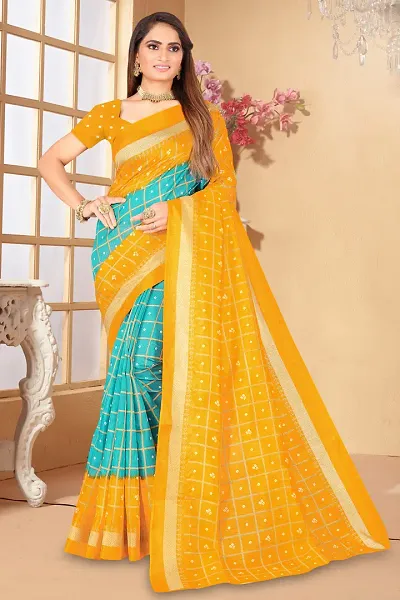 Women Stylish Art Silk Self Pattern Saree with Blouse piece