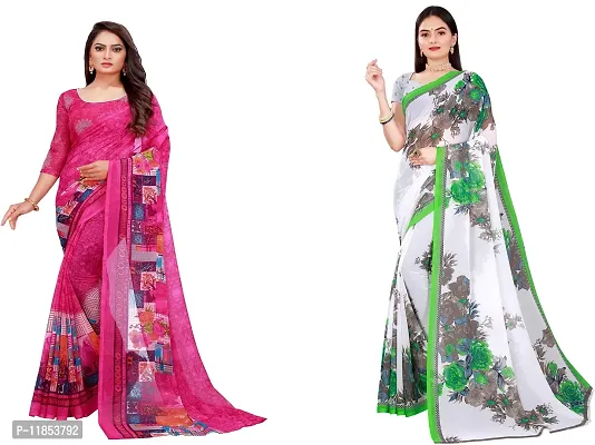 Beautiful Georgette Saree With Blouse Piece Pack Of 2-thumb0