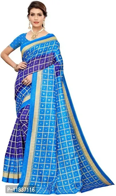 Beautiful Art Silk Saree with Blouse Piece-thumb0