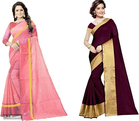 Beautiful Georgette Saree with Blouse Piece Pack Of 2-thumb0