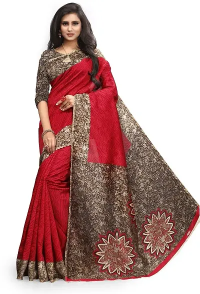 Beautiful Art Silk Saree With Blouse Piece