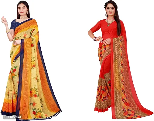 Beautiful Georgette Saree With Blouse Piece Pack Of 2-thumb0