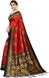 Beautiful Art Silk Saree with Blouse Piece-thumb1