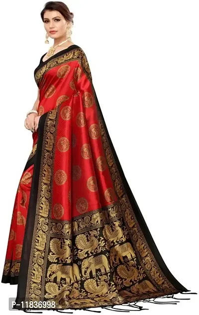 Beautiful Art Silk Saree with Blouse Piece-thumb2