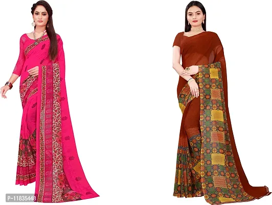 Beautiful Georgette Saree with Blouse Piece Pack Of 2